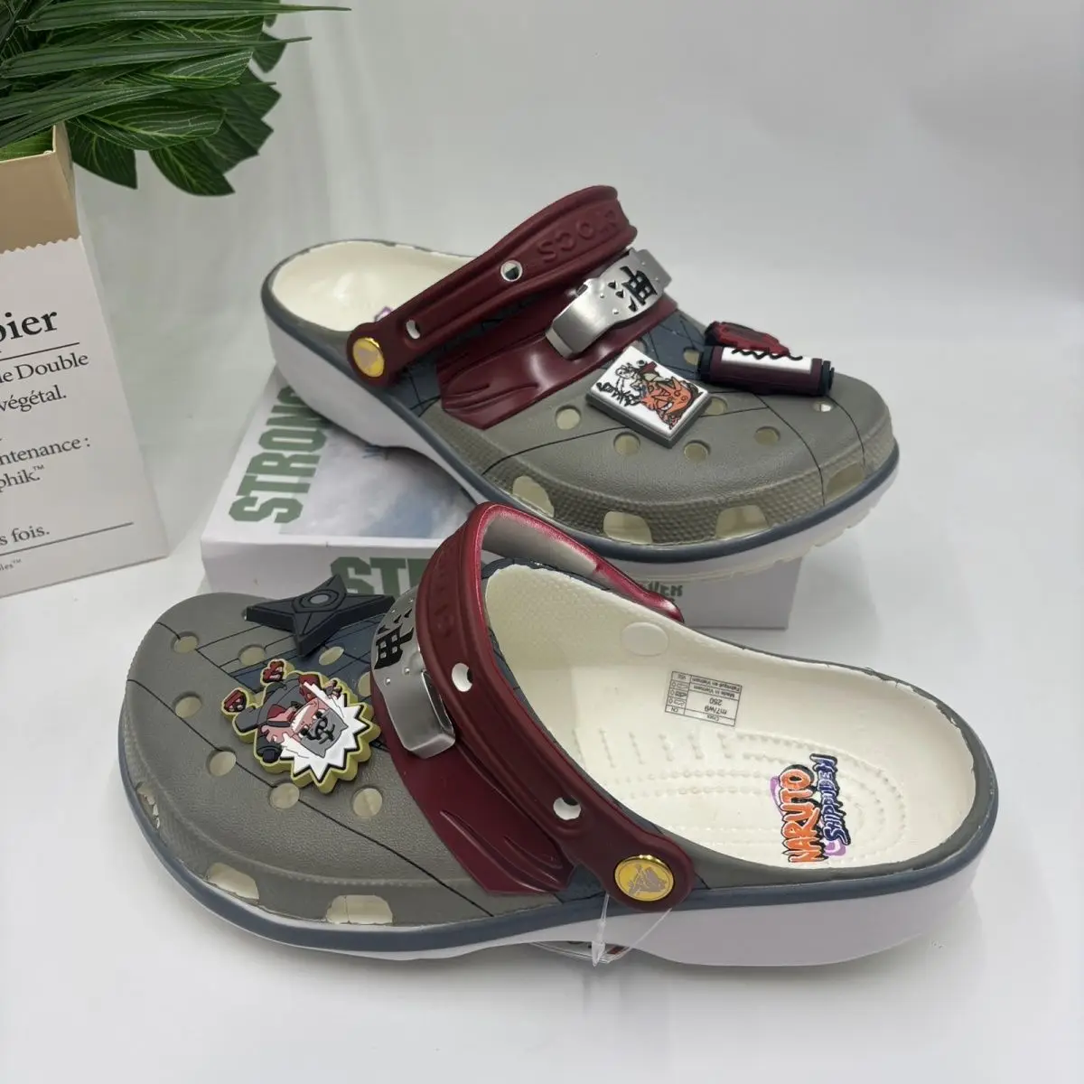 Naruto Jiraiya Anime Clogs Eva Slip On Garden Shoes with Detachable Charms Non Slip Casual Beach Mules Men Women Fans Cartoon