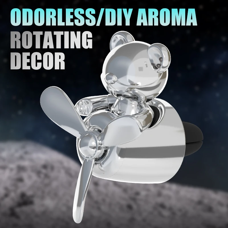 

No perfume DIY fragrance teddy bear pilot car air freshener vent aroma diffuser rotating plane decorations accessories ornaments