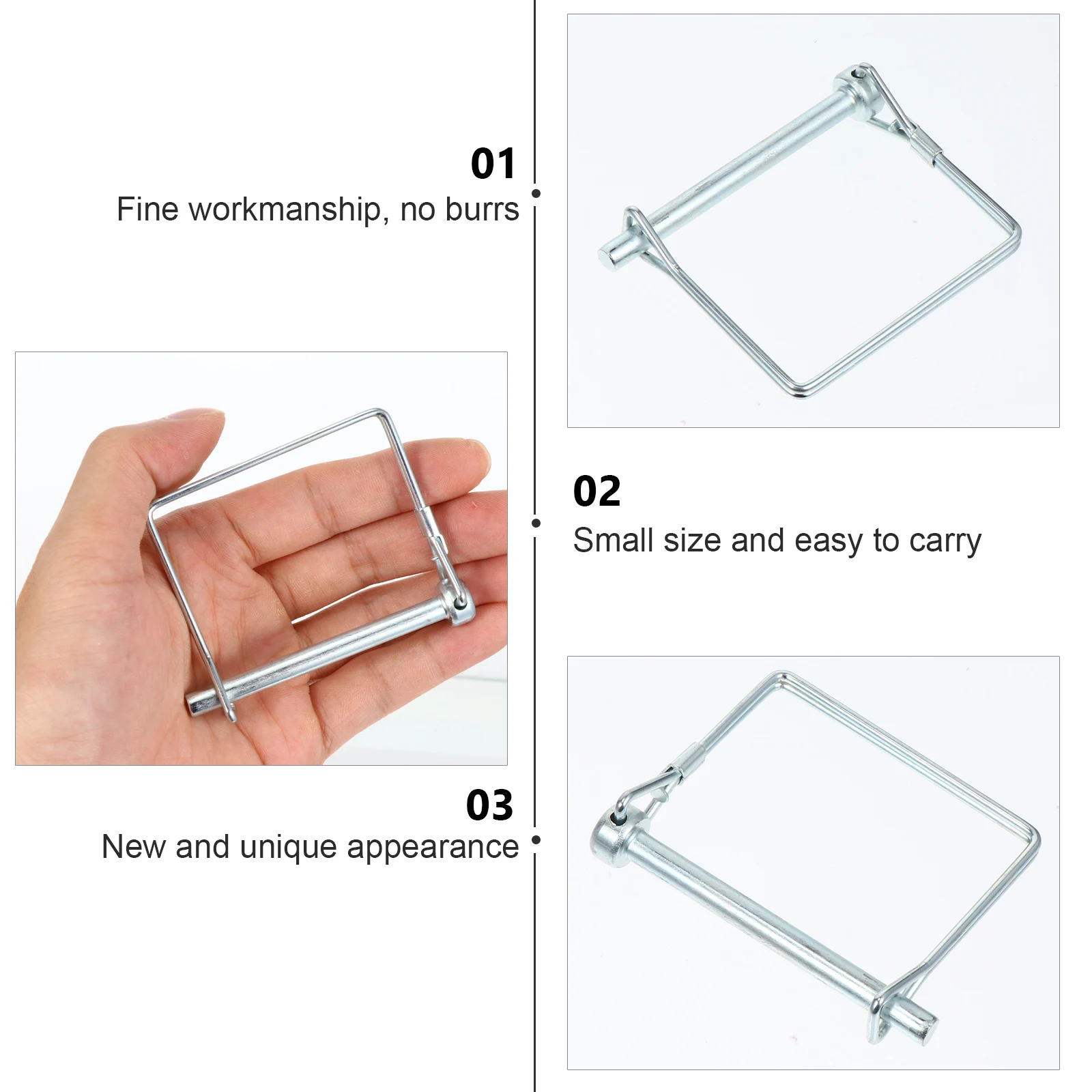 

10Pcs Square Shaft Locking Pins High Strength Carbon Steel Quick Latch for Trailer Farm Lawn Garden Coupler Wire Lock Pins
