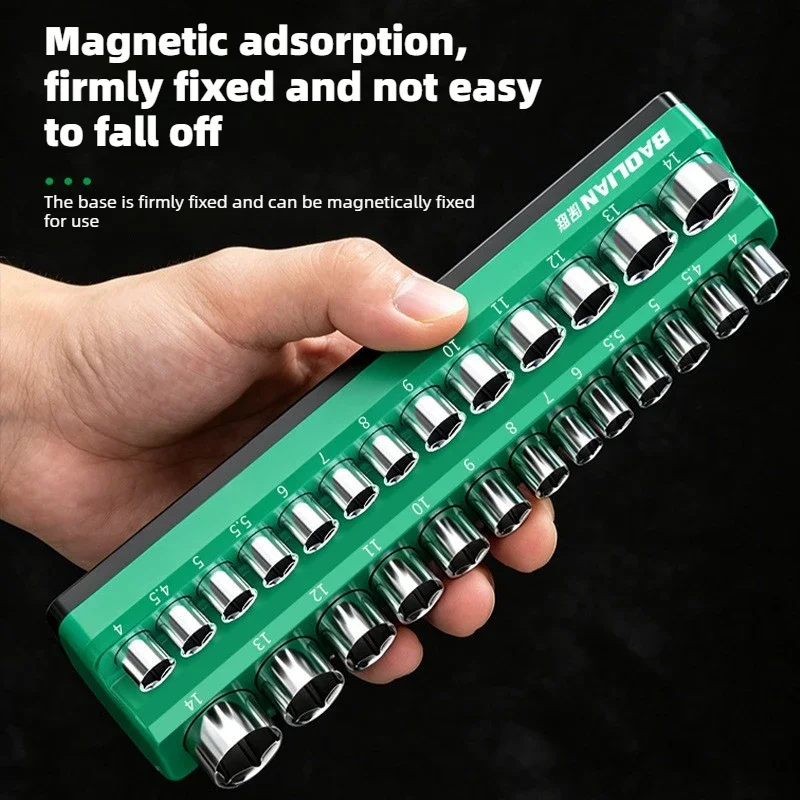 BAOLIAN Auto Repair Magnetic Sleeve Storage Rack Anti-Loss Seat Strong Magnetic Sleeve Insertion Tool for Organizing Car Parts