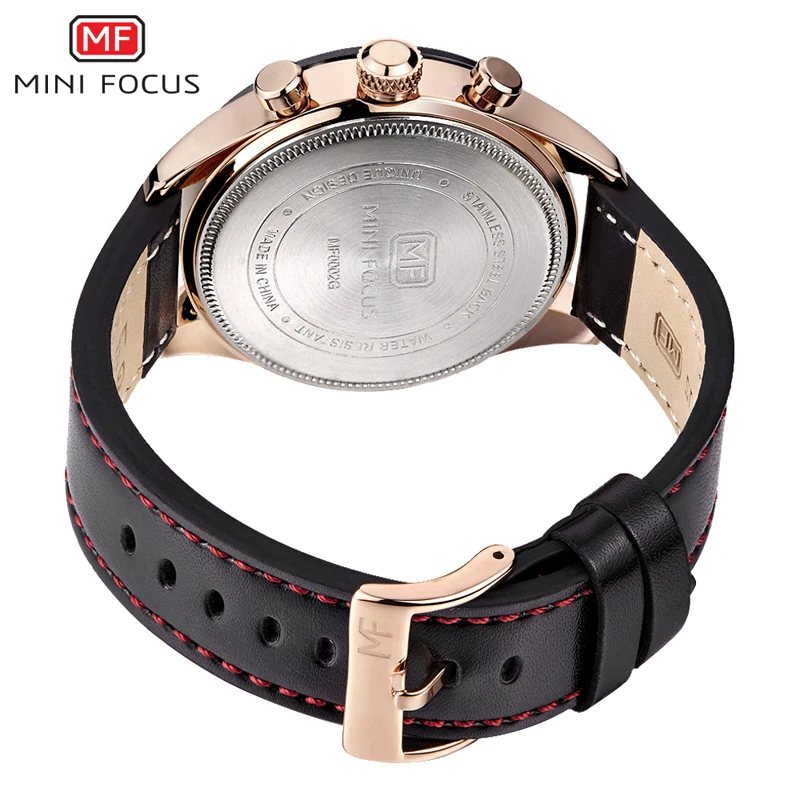 Luxuriöse wasserdichte Sport-Quarzuhr für Herren, Lederarmband, modische Chronograph-Armbanduhr mit leuchtenden Zeigern