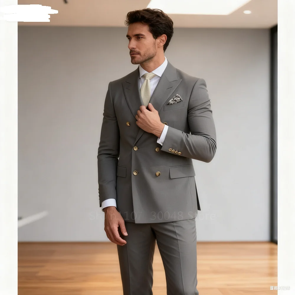

Smart Casual Wedding Men's Suits Slim Fit Tuxedo Blazer Set 2 Piece Formal Business Suit for Groom with Blazer And Pants
