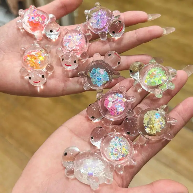 Glow In Dark Turtle Resin Figurines 2Pcs Vibrant Colorful Ornaments for Kindergarten Classroom Corner Decor