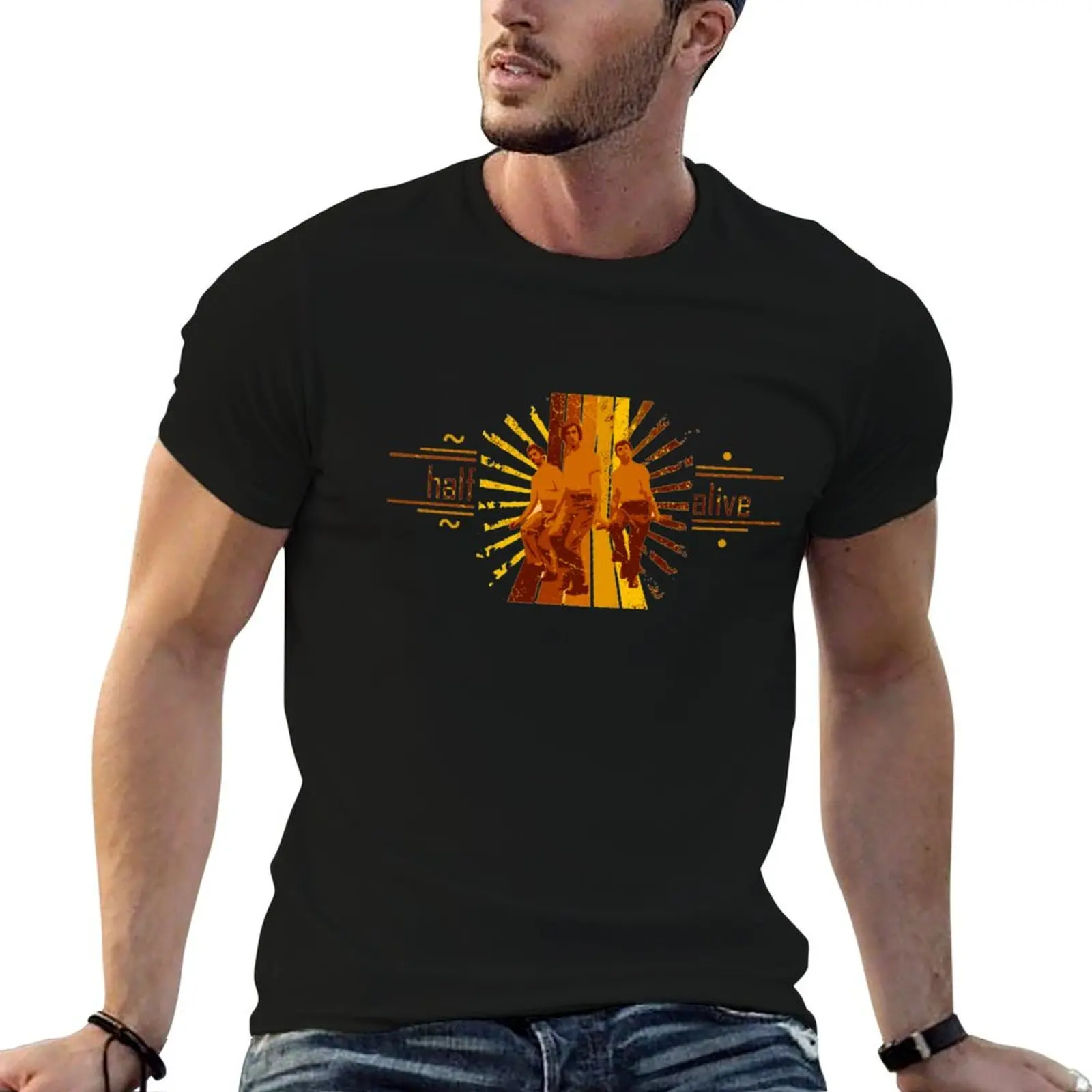 Grunge Simpliste - Demi. T-shirt Alive Still Feel pour homme, t-shirt en coton doux, t-shirt décontracté pour homme