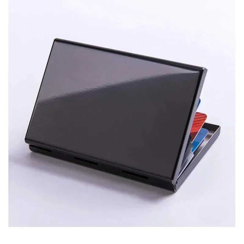 

Custom Logo Stainless Steel Business Cardcase Rofessional RFID Blocking Multi Wallet Cards Case Box Holder Company Activity Gift