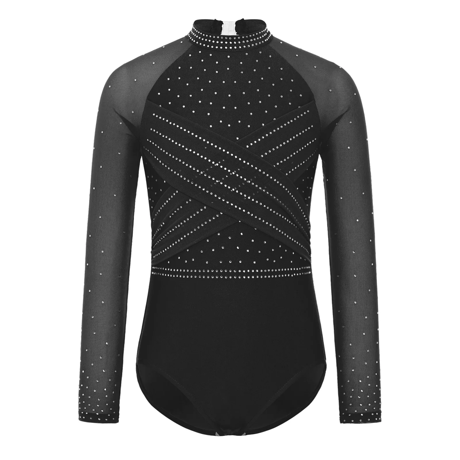 Meisjes Kunstschaatsen Jumpsuit Kinderen Tutu Ballet Dans Kostuum Kid Tieners Mesh Artistieke Gymnastiek Turnpakje Body Dancewear