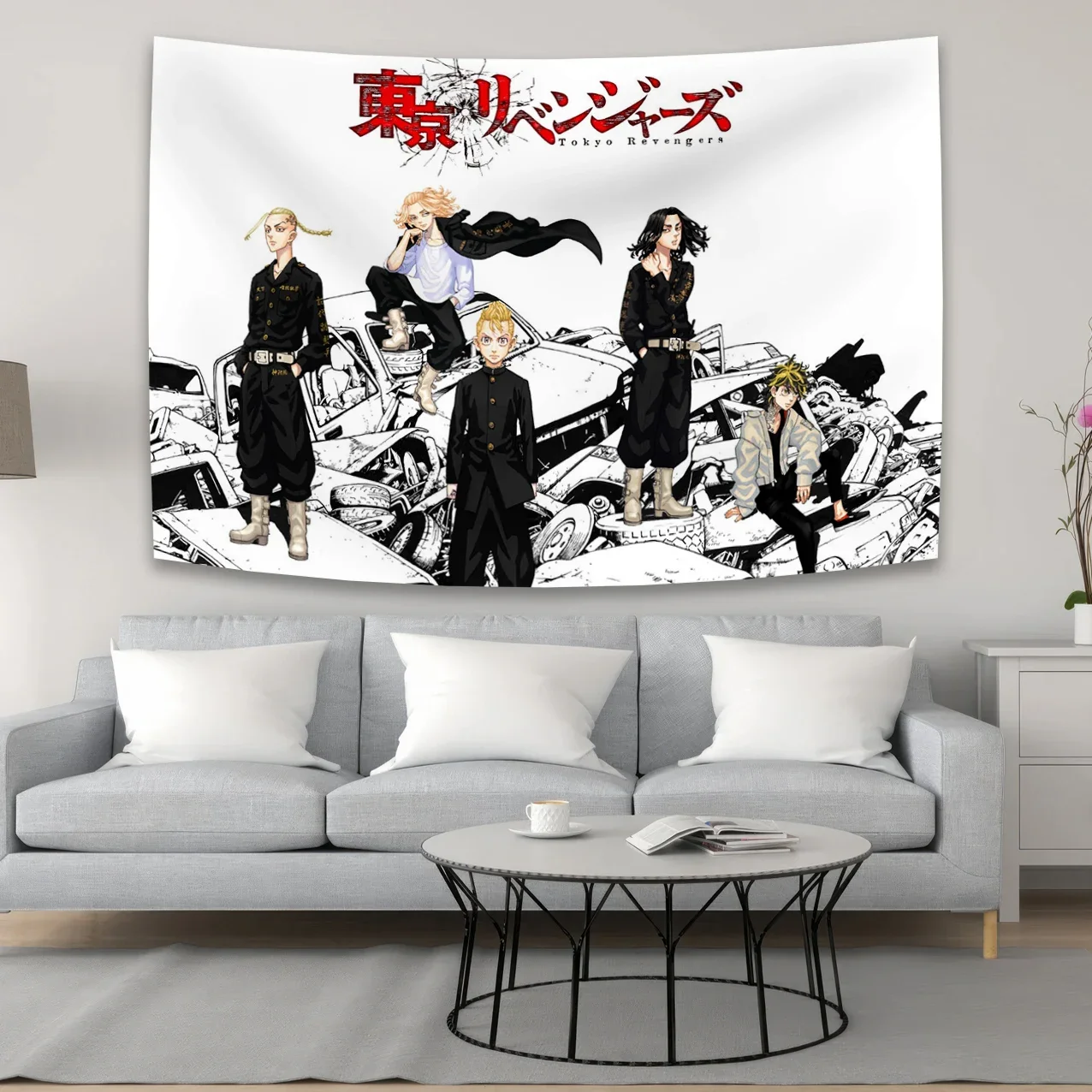 Japanese Tokyo Avengers Tapestry Wall Art Posters Kawaii Room Decoration Anime Tapestry Psychedelic Aesthetic Home Decoration