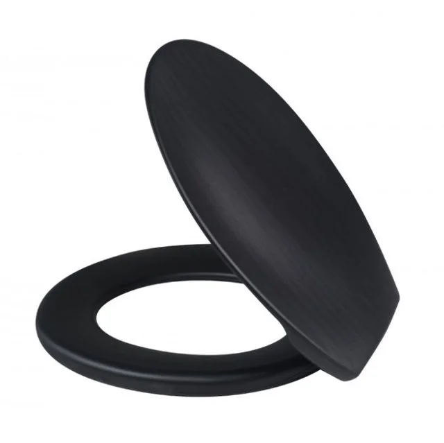 SANITARY SEAT OVAL SOFT BLACK METASUL