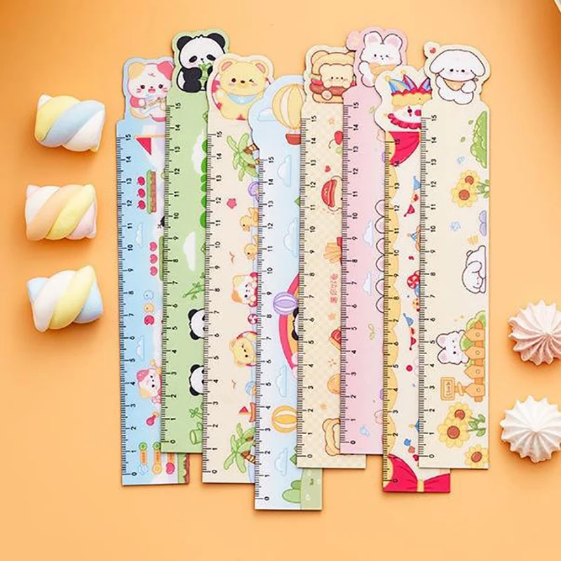 Cute Cartoon Animal Ruler School Supplies Funny 15cm Drawing Tool Kawaii Stationery Rules Multi Functional Magnetic Soft Rules