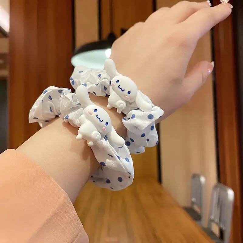 4 Pieces Of Sanrio Cinnamoroll Headband Cute Cartoon Creative Design Kawaii Bestie Hair Clip Charm Ponytail Holder Holiday Gifts image 6