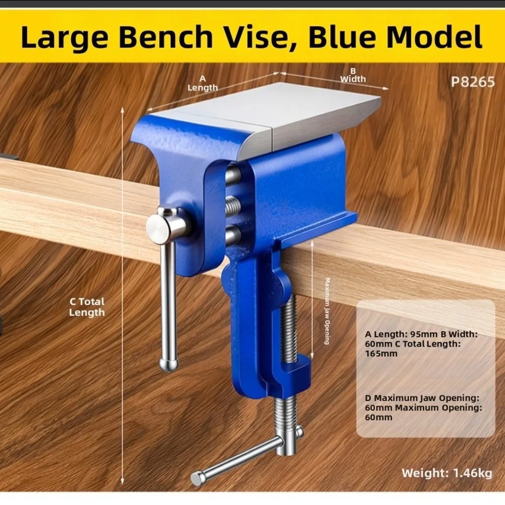 industrial-grade-bench-vise-blue-coated-high-toughness-workbench-vice-wide-opening-double-rail-table-clamp-workpiece-fixing