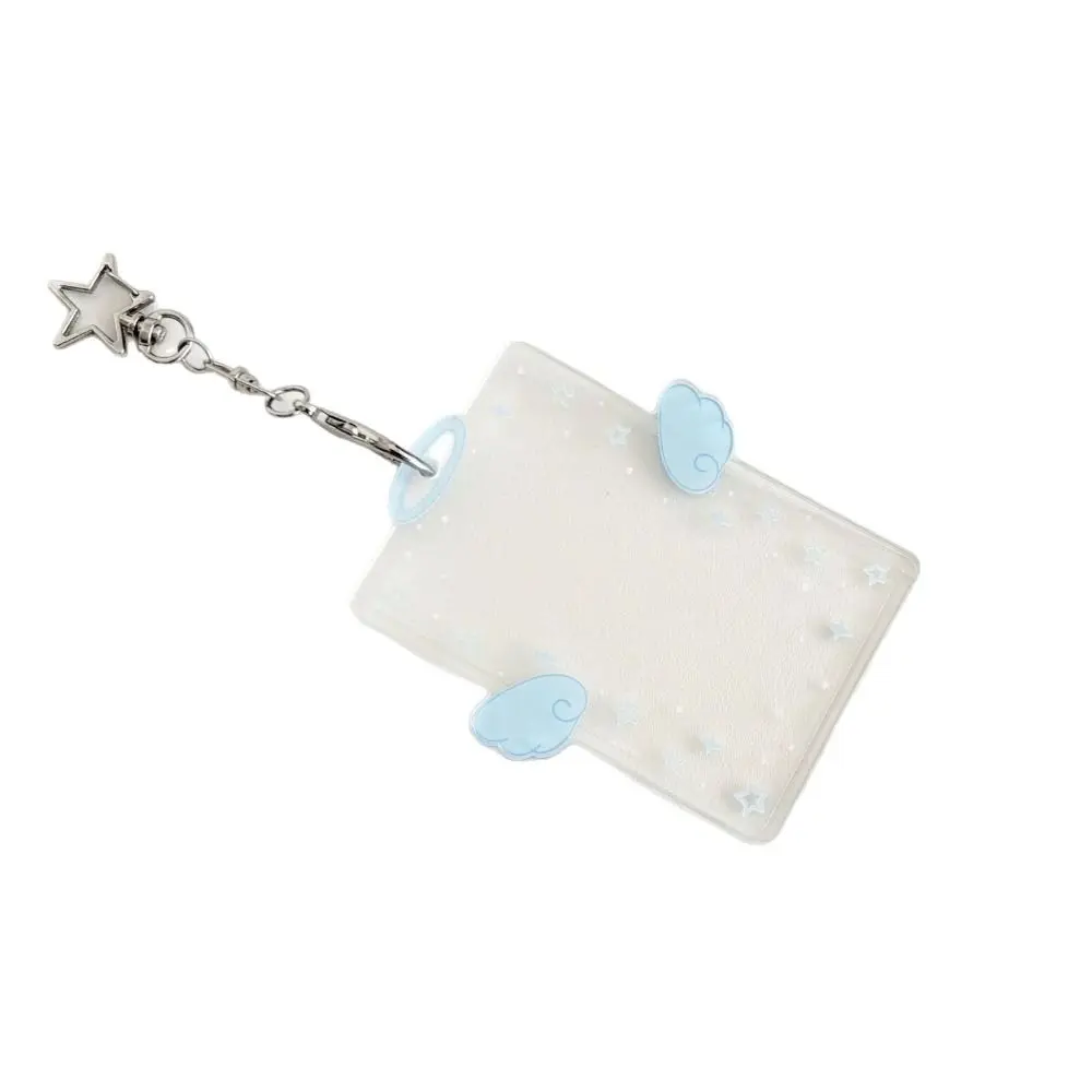 New Acrylic Card Holder Cartoon Kawaii Photos Protective Cover Wings Stars ID Card Card Holder Student