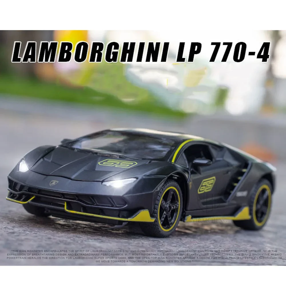 1:32 lambor LP770-4 liga carros esportivos modelos brinquedos metal diecast veículos som luz puxar para trás brinquedos decoração presentes das crianças