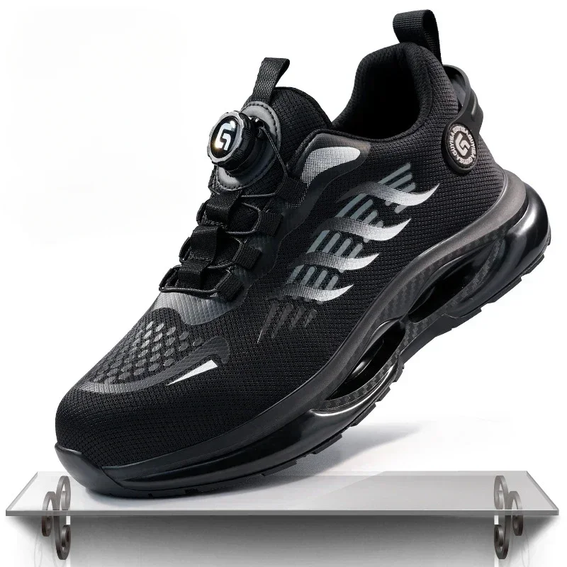 الدورية زر أحذية أمان جديدة الرجال مكافحة سحق مكافحة ثقب أحذية عمل موضة الرجال أحذية رياضية الأمن أحذية واقية الرجال #5