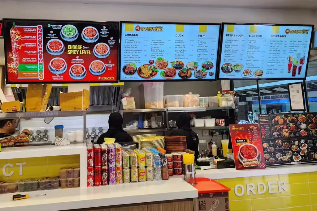 VETO 10-55 بوصة Slimline LCD عرض الإعلانات الرقمية أندرويد HD مشغل الوسائط شاشة LCD لمتاجر البيع بالتجزئة في المطاعم