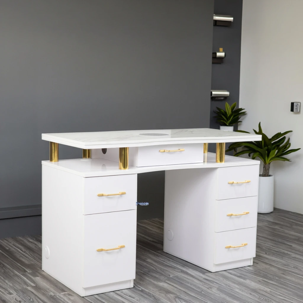 

Заводская цена, оптовая продажа, современный стол для ногтей с мраморной столешницей для маникюра и салона мебели