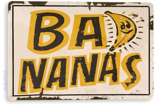 Bananas Garden Fresh Market Fair Carnival Food Truck Metal Sign Tin Sign C594