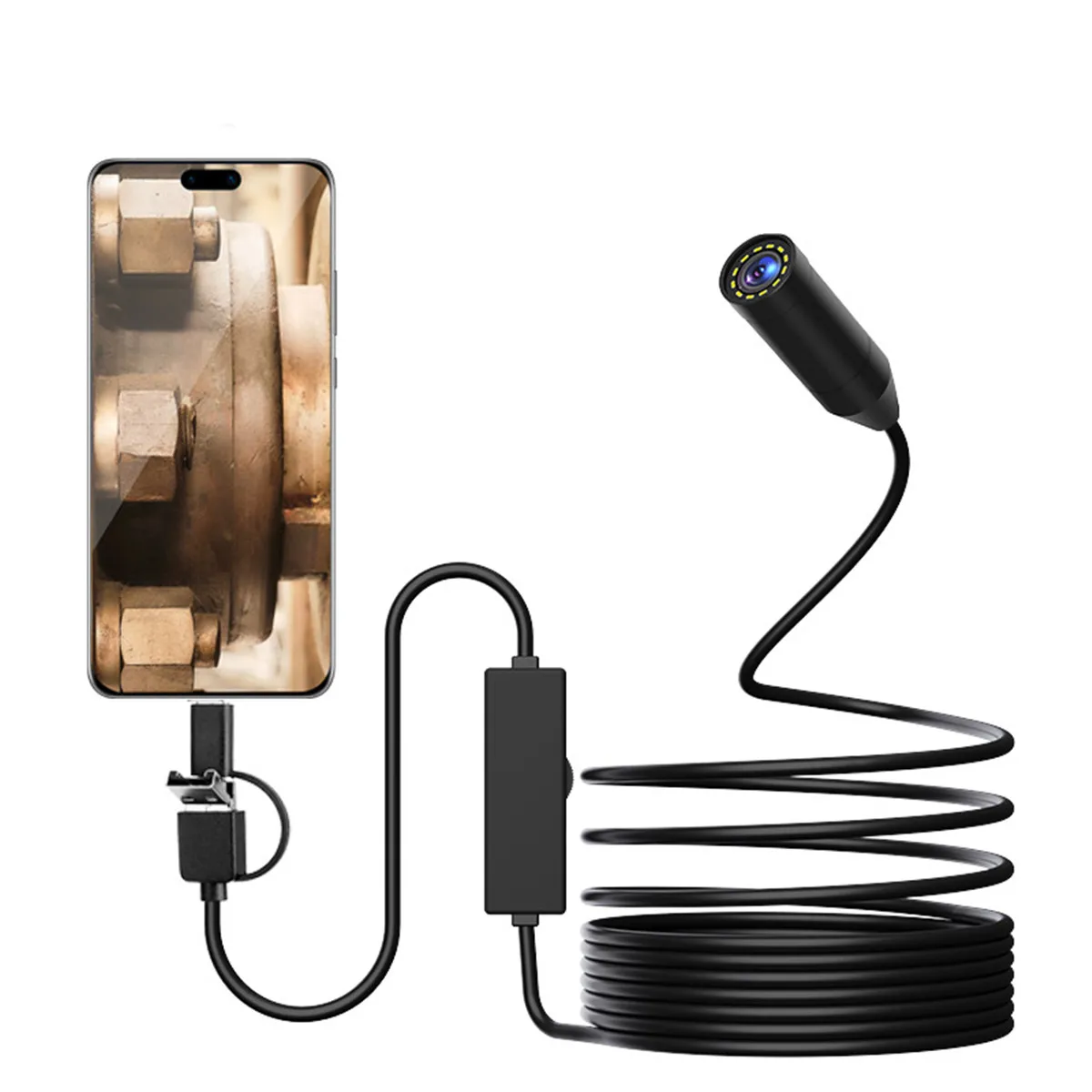 

14.5mm 8MP Auto Focal 3in1 USB/WIFI Endoscope Camera CMOS Borescope Inspection Otoscope Digital Microscope Magnifier