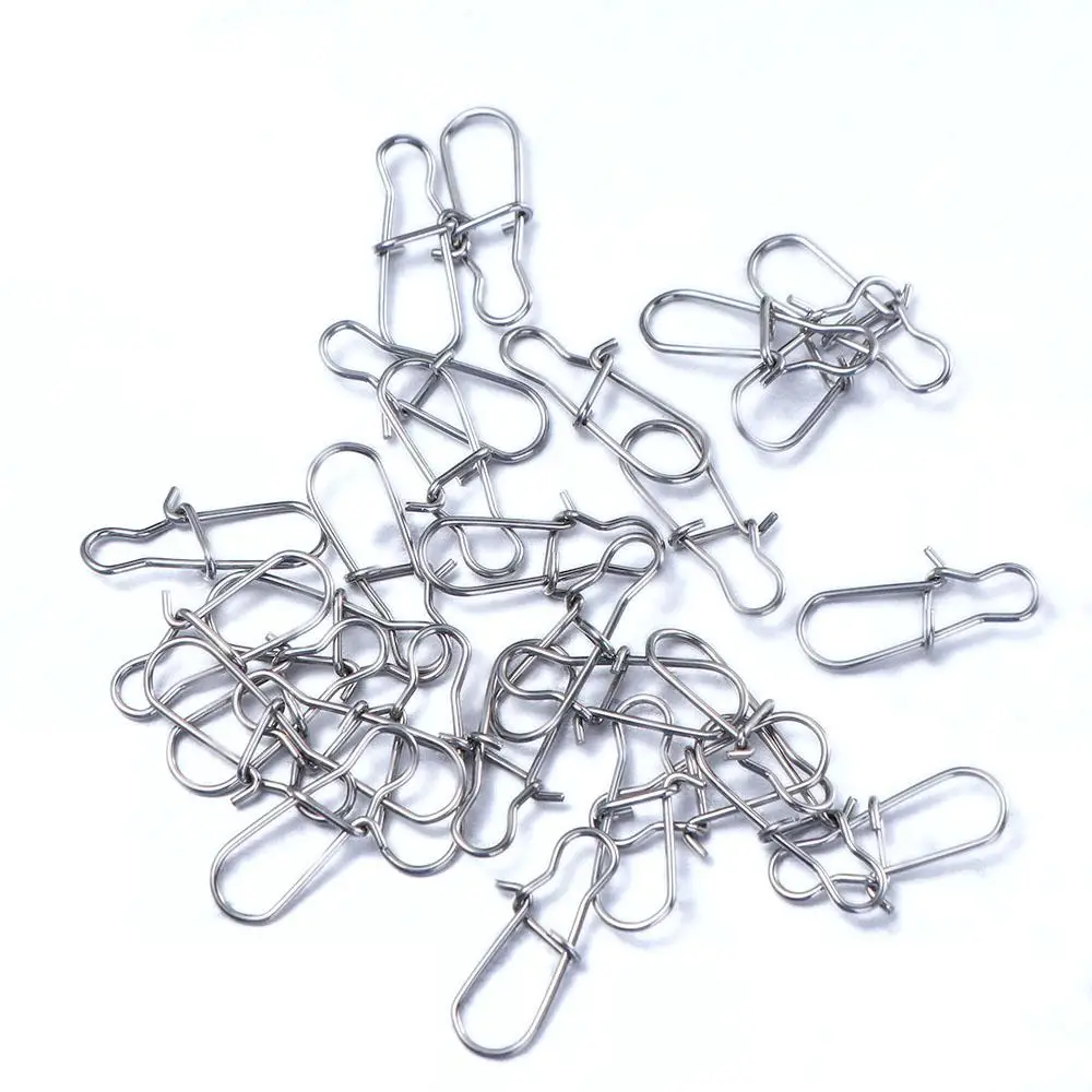 

Stainless Steel Pesca For Lures Nice Hooked Swivel Lure Connector Swivel Connector Fishing Snaps Clips Lock Snap Connector