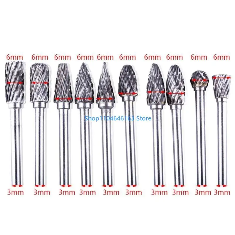 مجموعة إزالة نتوءات الكربيد المدمجة الملفات الدوارة قطع لطحن السبائك المعدنية #5