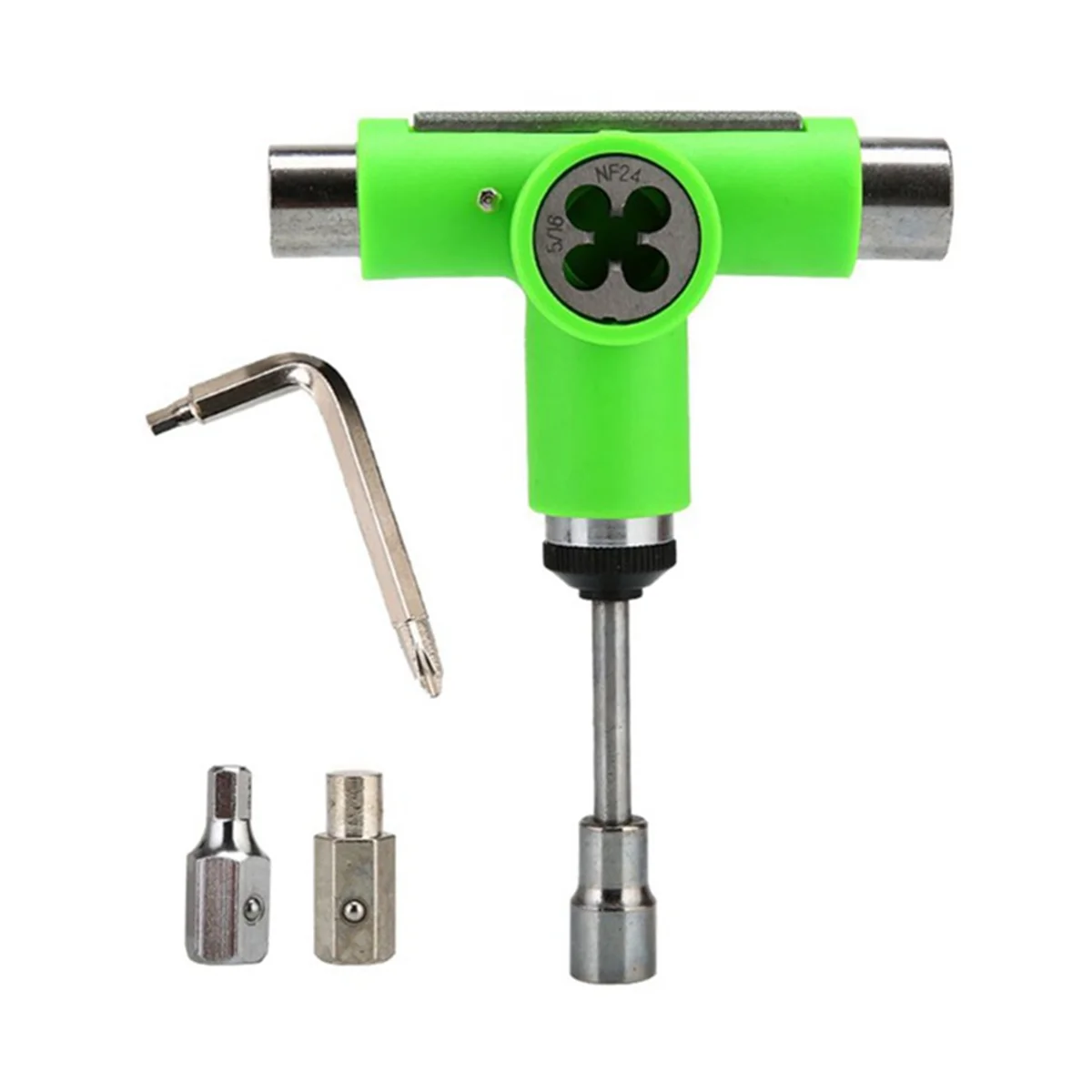 Skateboard Tool Roller Skate Scooter Adjusting T-Wrench Long Board Fish Board Repair Tools L-Type Head Spanner Green