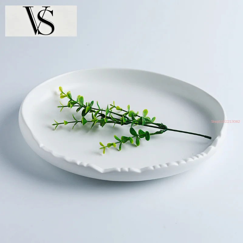 Food Artistic Plate Cold Characteristic Conception Tooth Shape Tableware Special-Shaped Notch Irregular Western