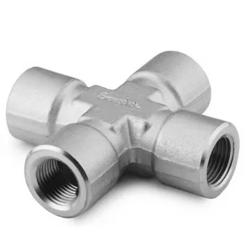 SS-16-CS Stainless Steel Threaded Pipe Joint, Four-way, 1 in. NPT Internal Thread.