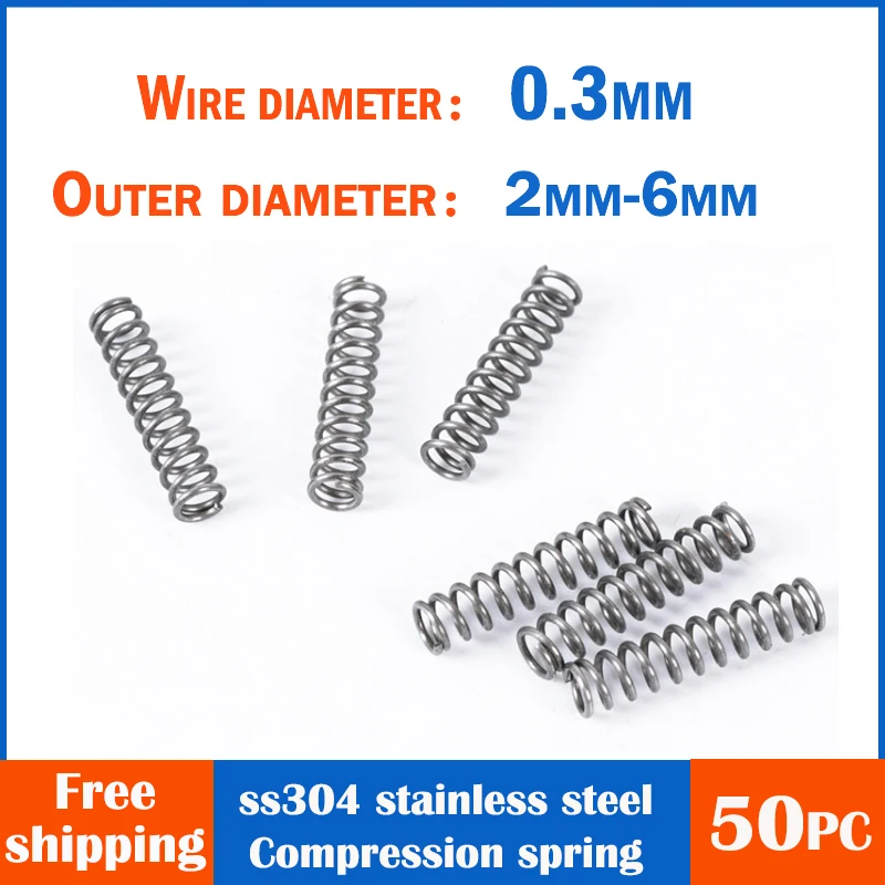 304 stainless steel compression spring toy compression spring furniture spring industrial spring wire diameter 0.3mm