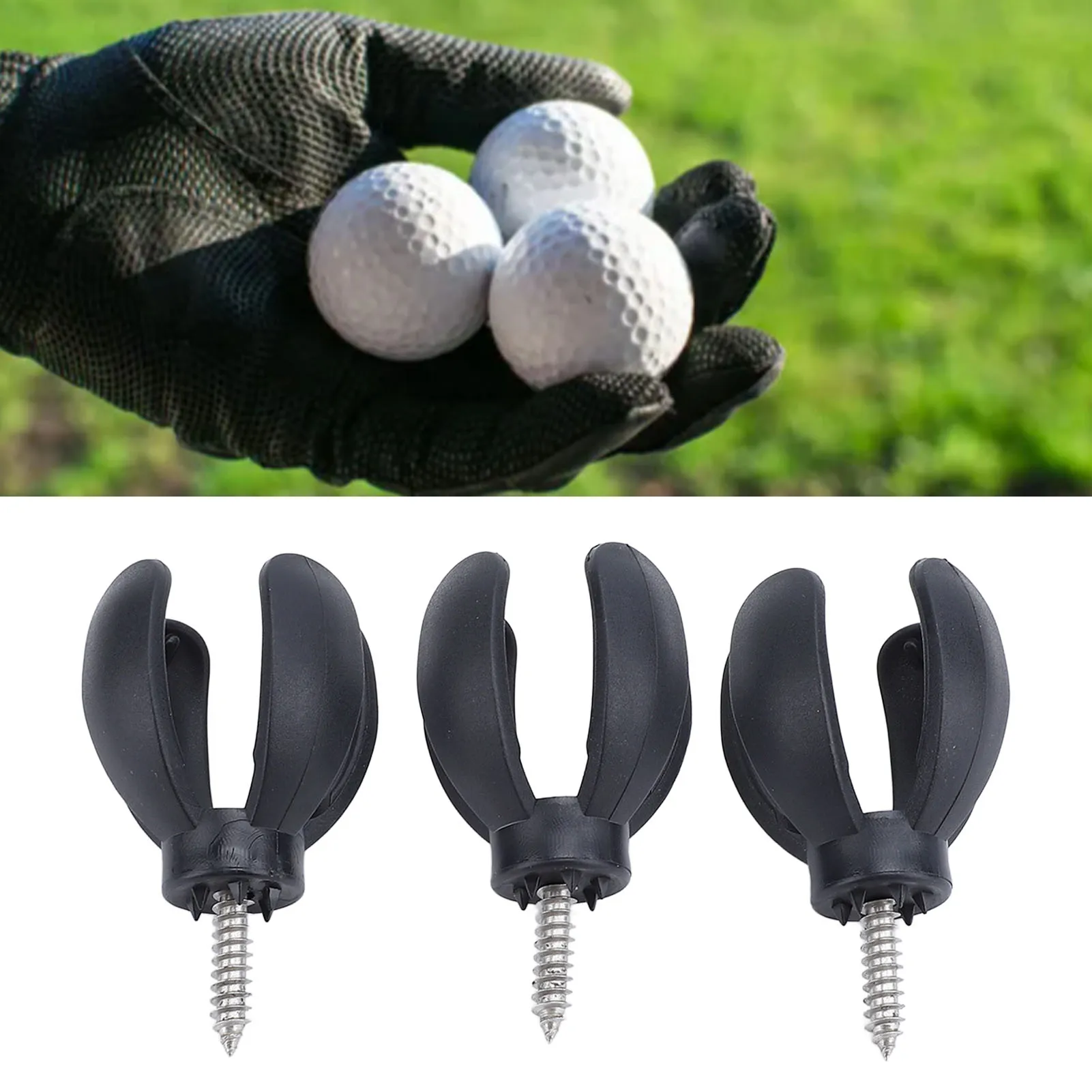 

3pcs 4 Claw Golf Ball Retriever Grabber Pick Up Back Saver Claw Put On Putter Grip For Golf Screws Tool