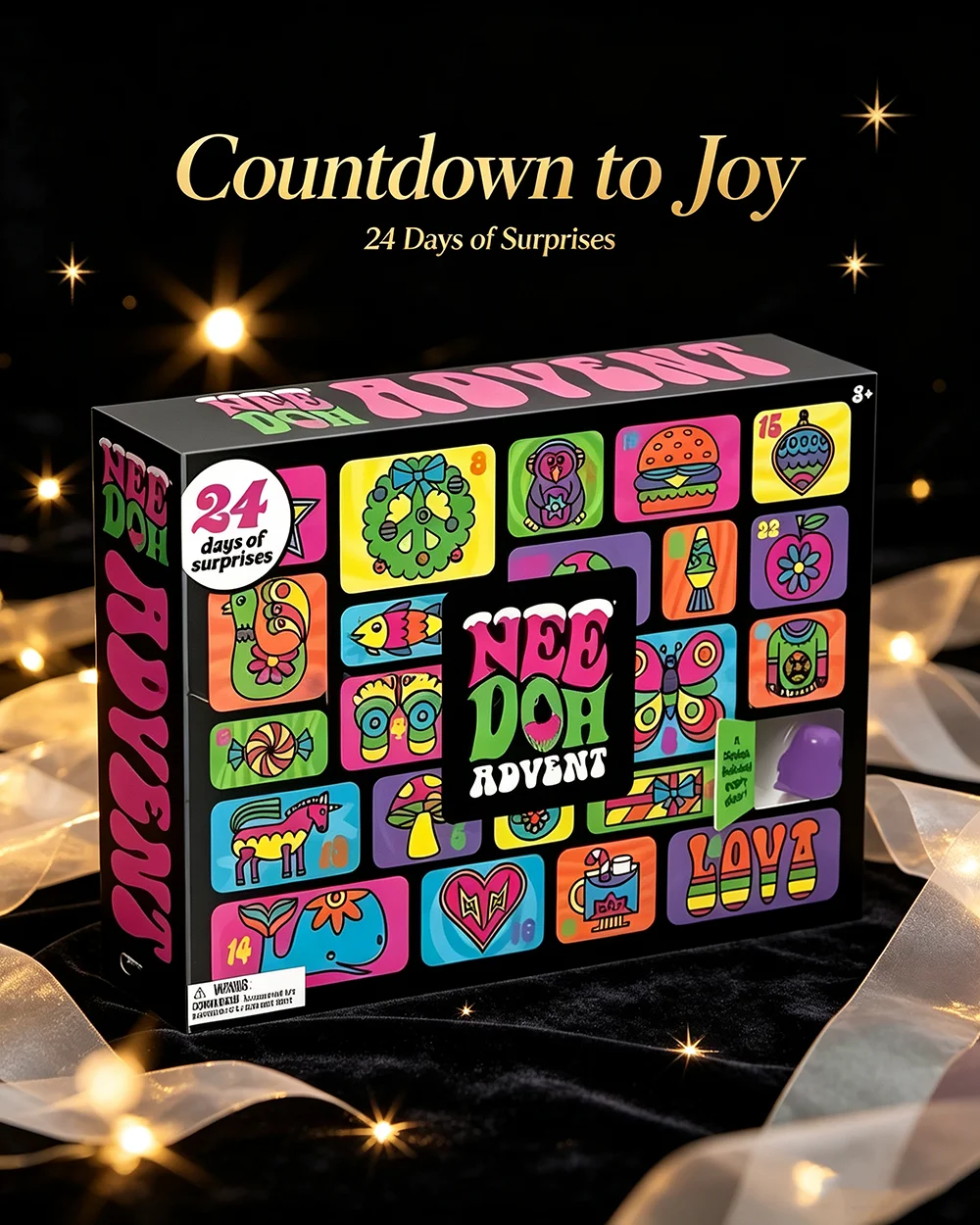 Hot Needoh Advent Calendar 24 Days Surprise Countdown New Year Family Friends Blind Box Party Squishy Squeeze Toy Stress Relif
