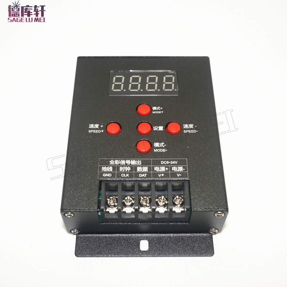 Led RGB Pixel Controller T-500 DC5-24V For SPI TTL WS2811 WS2801/2812 IC Full Color Intelligent Magic Dream Color LED Strip Tape