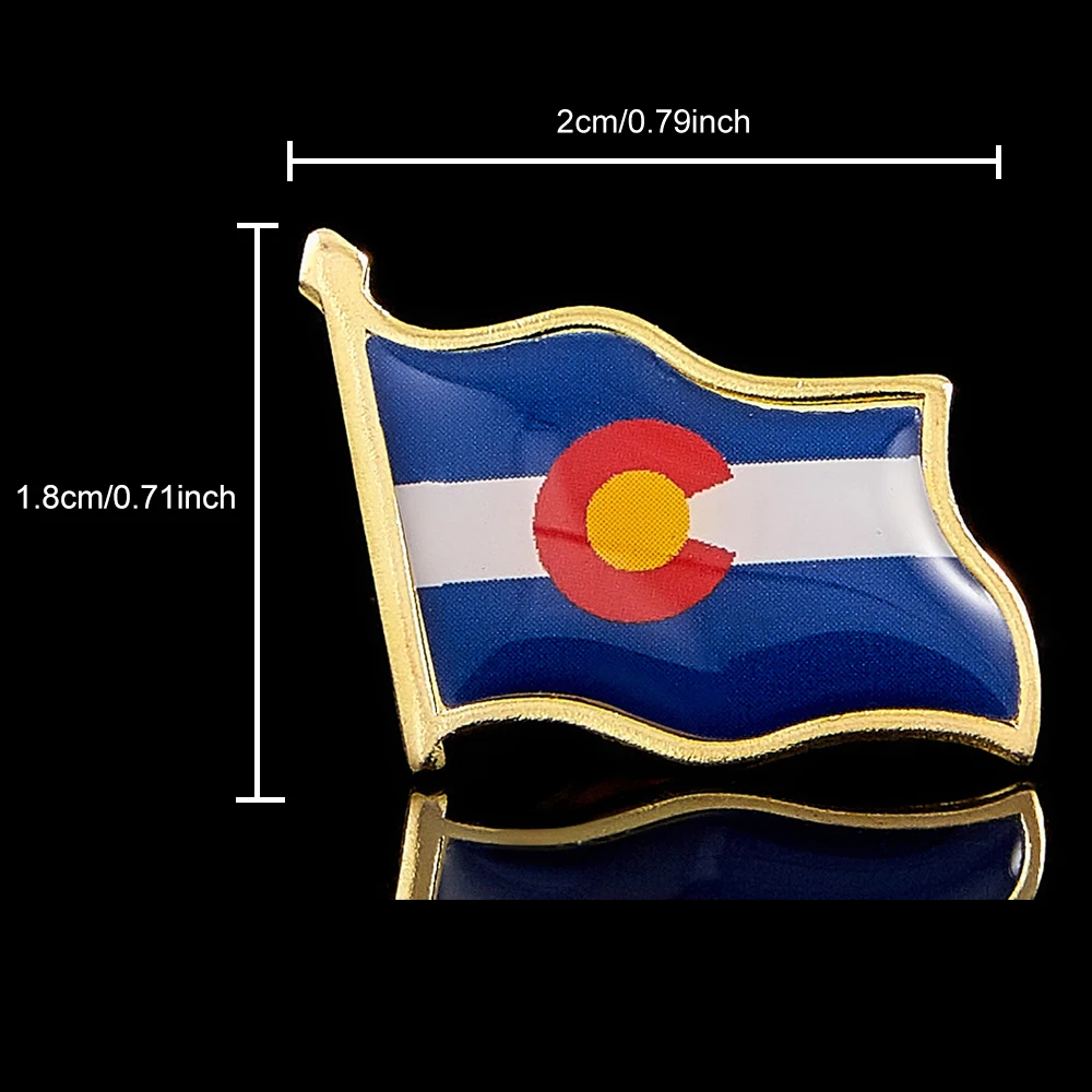 USA State of Colorado Metal Badge Lapel Pin Jackets Clothes Backpack Brooch Pin Fashion Decoration