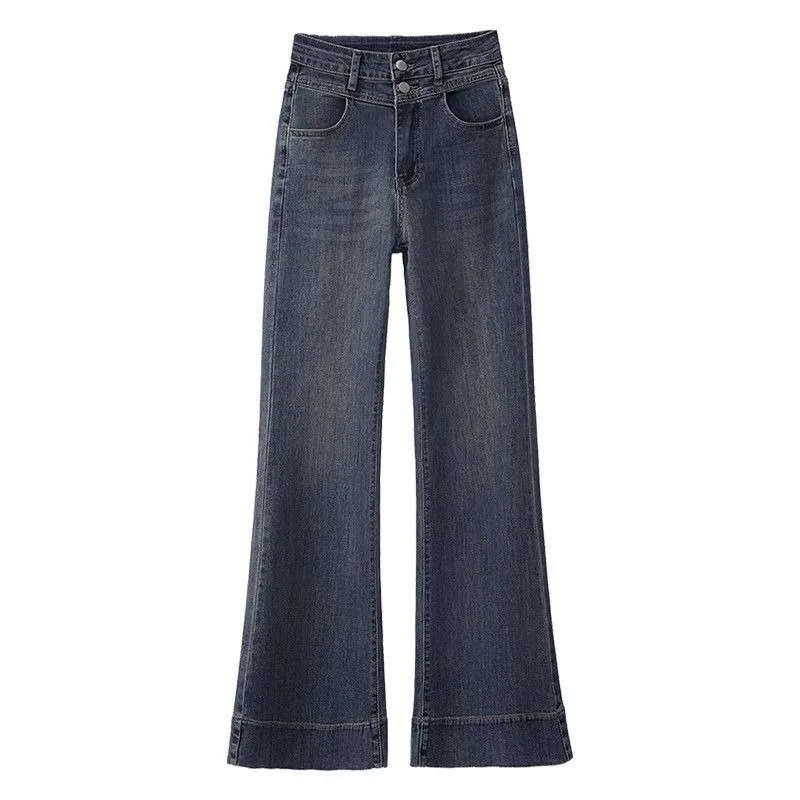 

The New Style of Flared Jeans for Women in Spring Makes Them Look Slimmer Taller Loose Versatile and High-end Retro Flared Pair