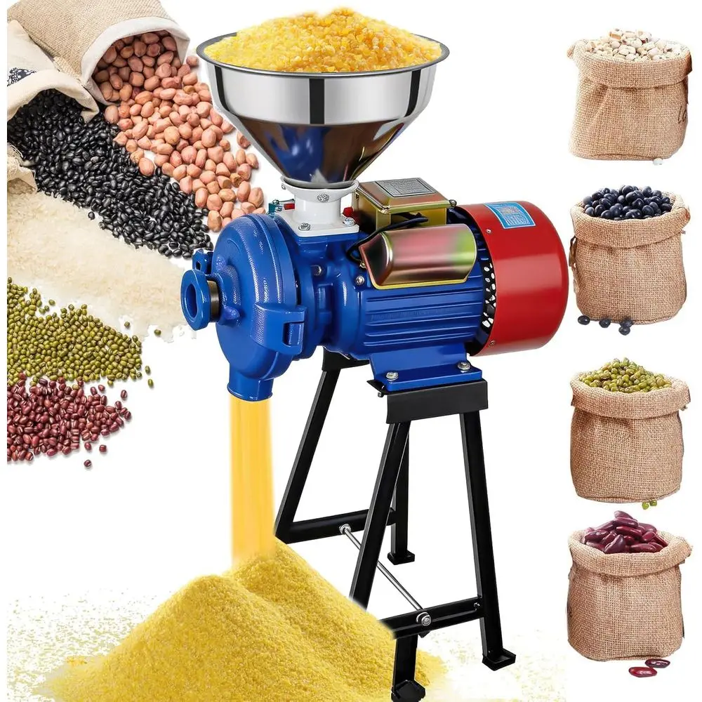 

High-Power 3000W 110V Dry Grain Grinder Mill for Commercial Use, Ideal for Rice, Corn, Coffee, Wheat Flour Milling