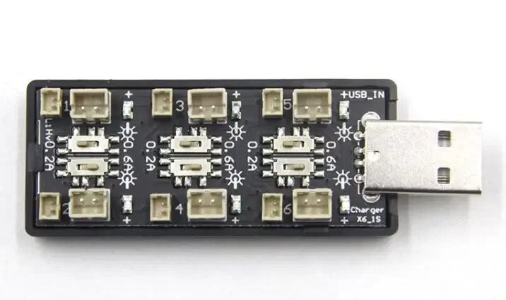 1S LiPo Battery USB 3.8V/4.35V Charger 6Ch LiHV for EMAX Tinyhawk Inductrix Tiny Whoop Inductrix FPV JST 1.25 JST-PH 2.0 mCX