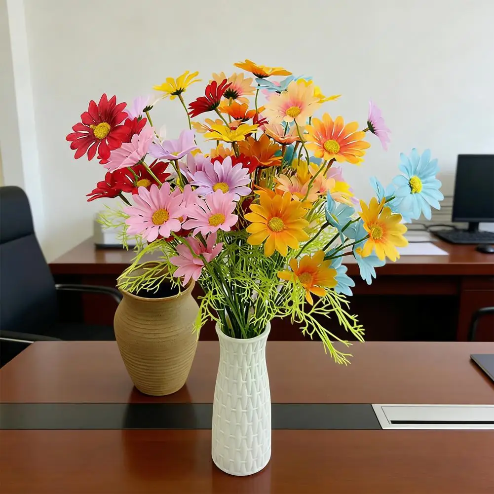 Artificial Flowers UV Resistant Fake Wildflowers with Stem for Indoor Outdoor Porch Patio Garden Home Vase Decor