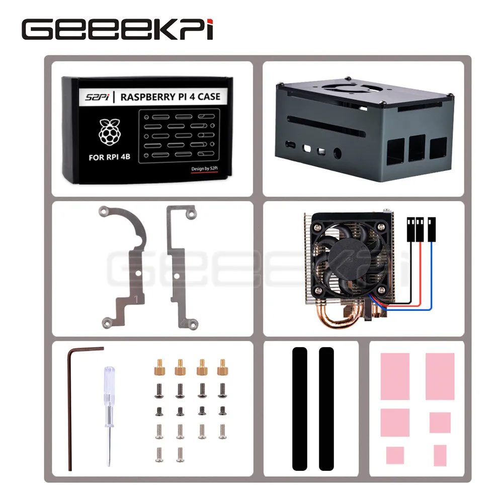 

GeeekPi Raspberry Pi 4B Metal Case Kit Compatible with PoE Hat with Ultra Thin Ice Tower Cooler