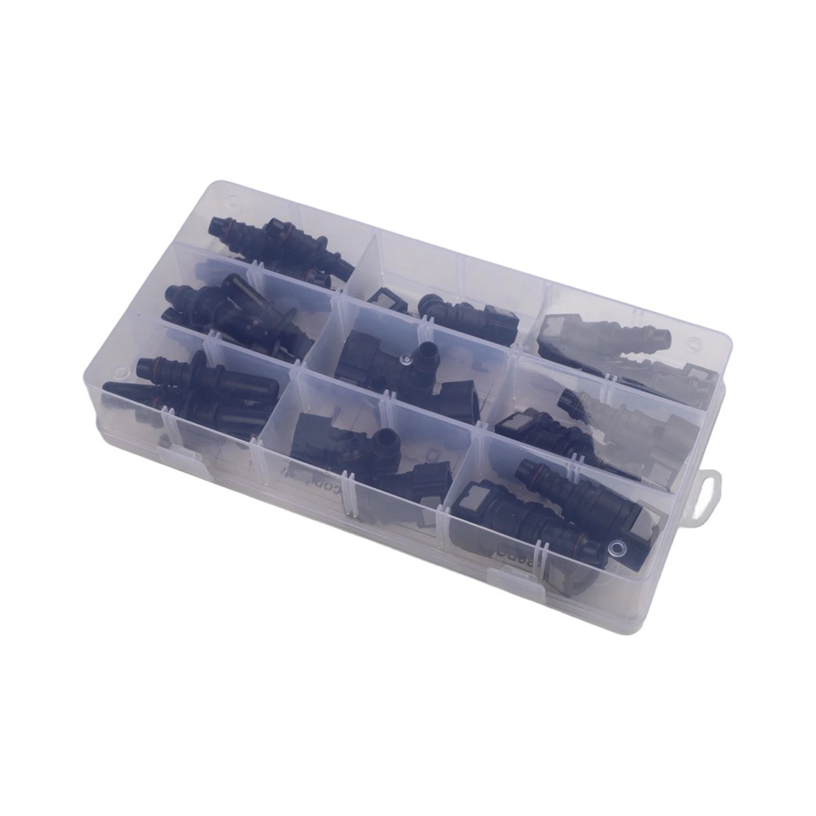 30PCS Push to Connect Fuel Line Fittings Kit for 8mm Inner Diameter Hose for sae Compliant Elbow Straight Male Pipe Connectors