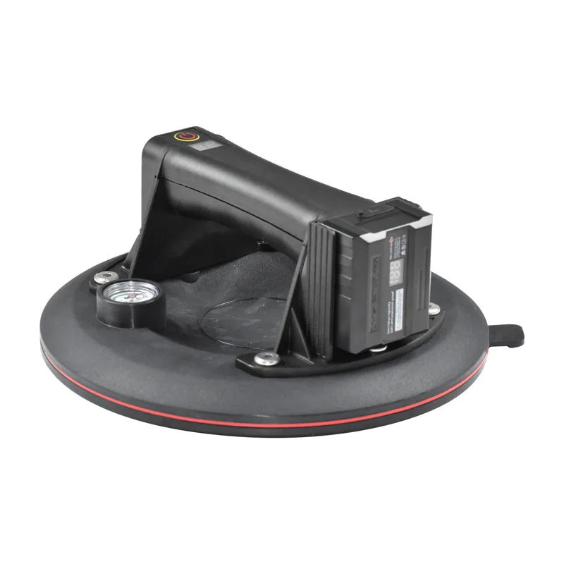 Vacuum Suction Cup for Tile Glas 9inch with Automatic Air Pump Max Load 250KG 29mm Pressure Gage Lithium Battery Suckers Liftin