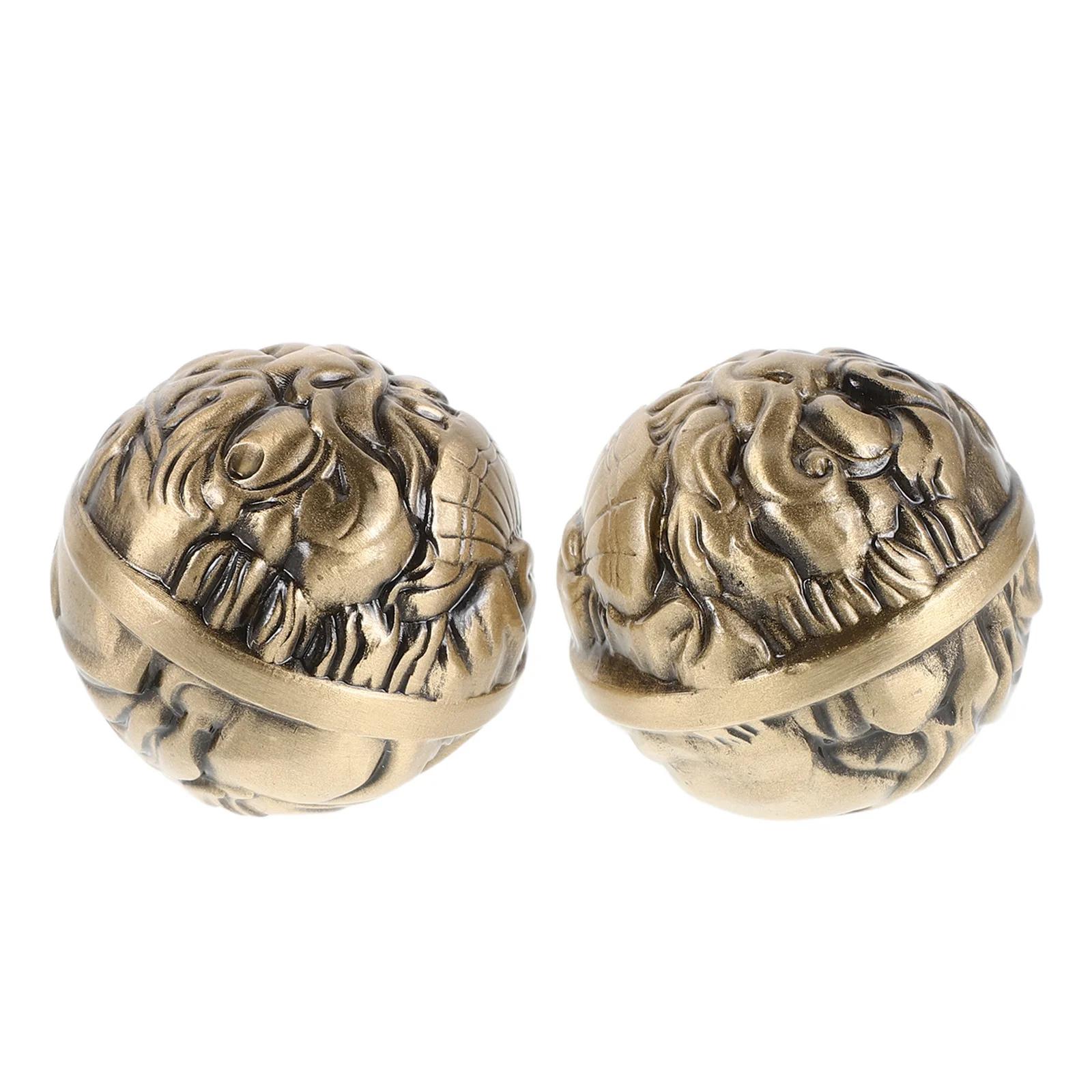 

1Pair 38Mm Traditional Brass Hand Balls Embossed Geometric Design for Hand Fitness and Mental Relaxation Metal Exercise Stress
