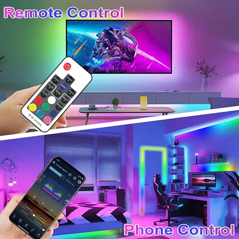 5V 4Pin Bluetooth RGB Controller ZENGGE APP Control Music Sync 17Key Remote Led Lights Controller For 5050 RGB LED Strip