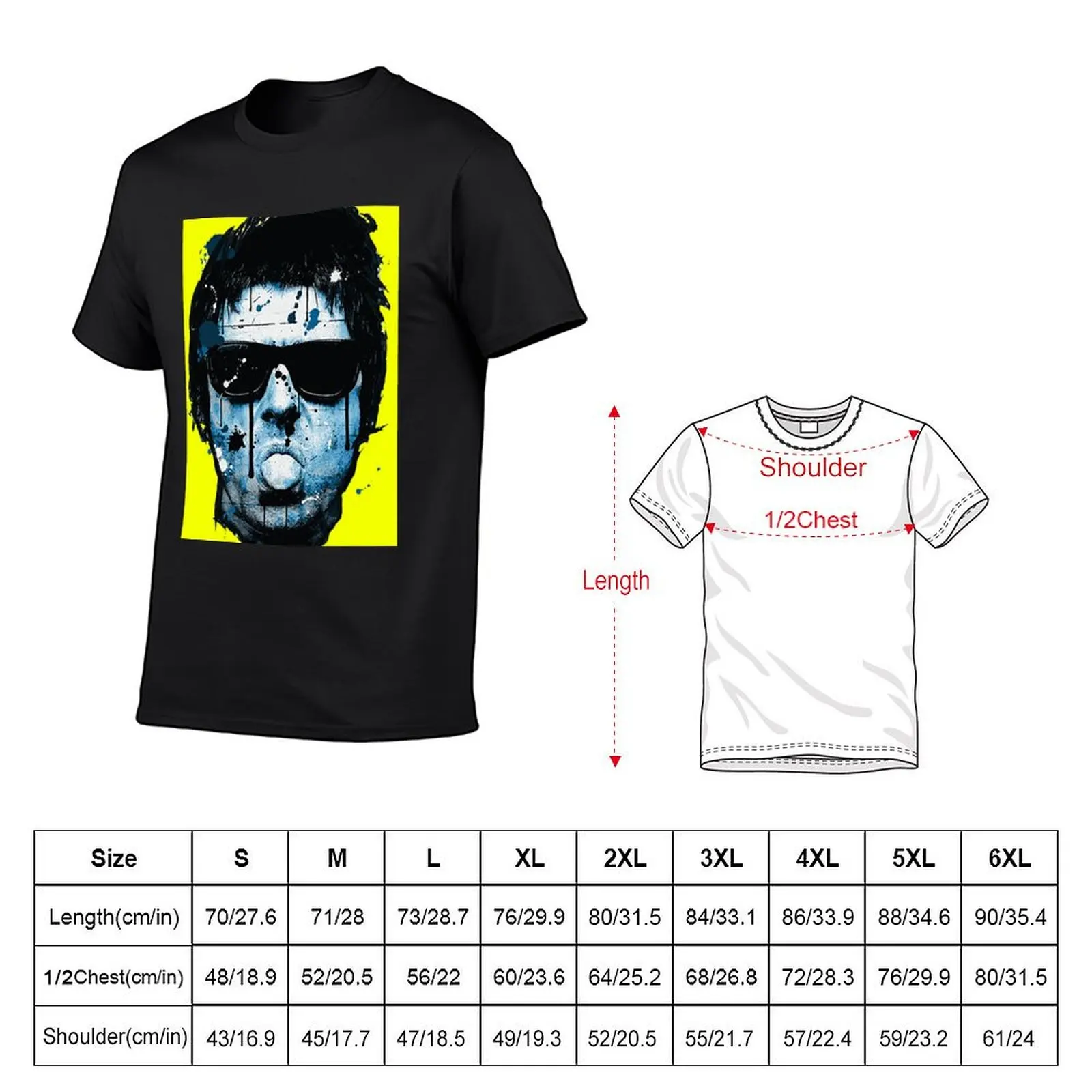 liam gallagher classic art T-Shirt oversized graphic tee vintage t shirts luxury clothes men