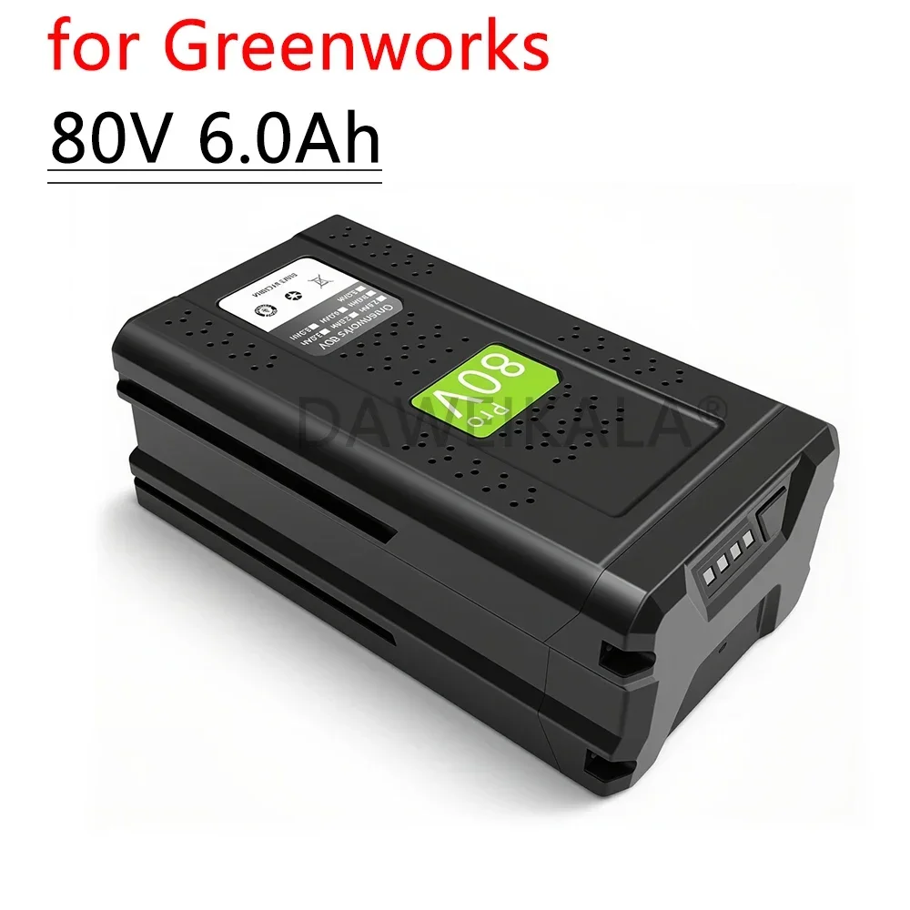for Greenworks 80V Replacement Rechargeable Battery 6Ah Lithium Ion Battery for GBA80200 GBA80250 GBA80400 GBA80250 GBA80500