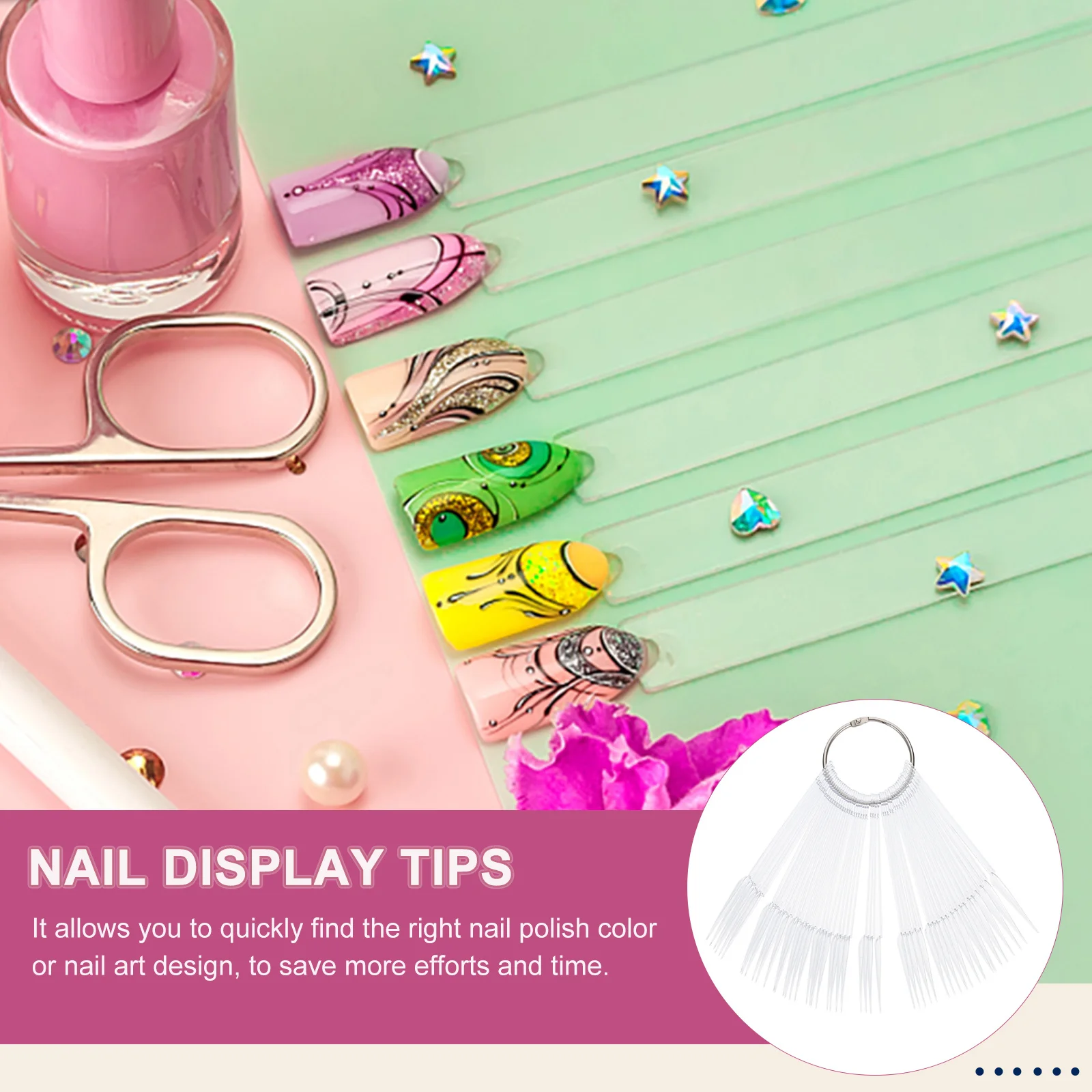 

100 шт. складные накладные ногти для дизайна ногтей для польского демонстрации салона маникюра практические принадлежности