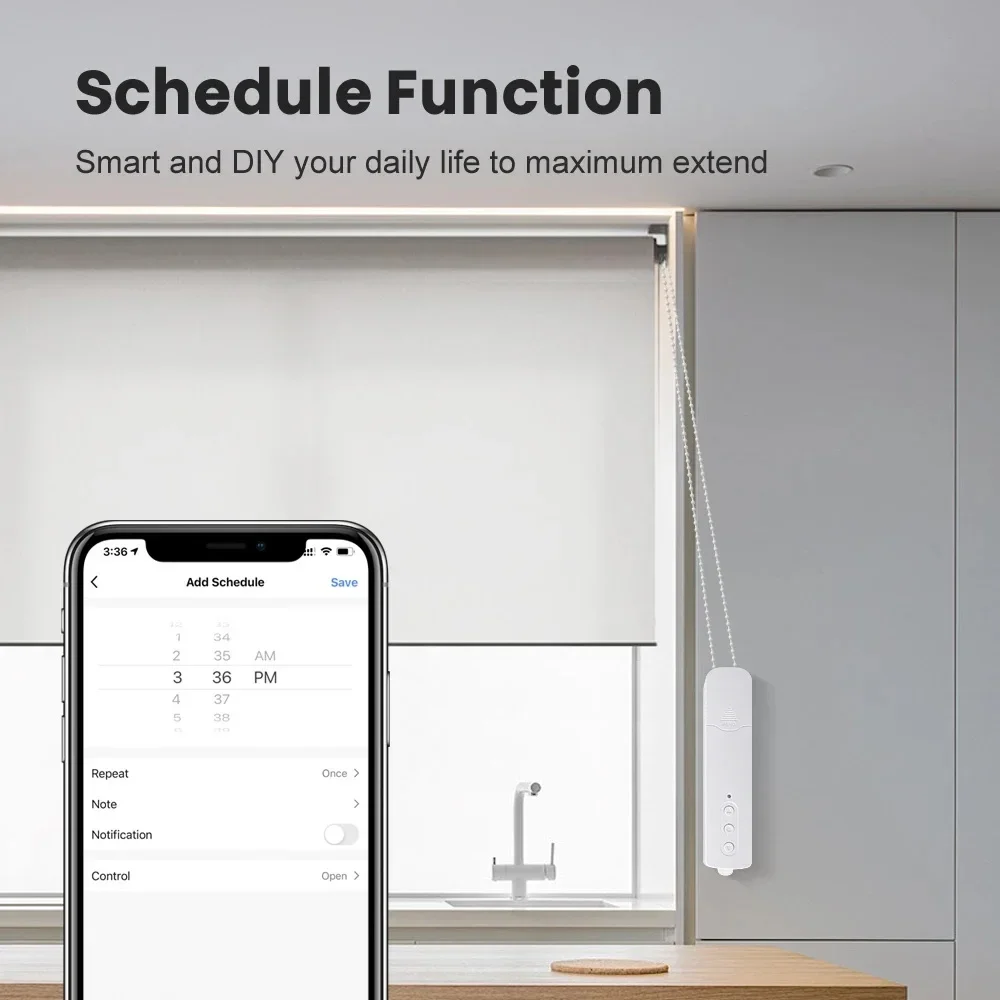 TNCE Tuya WiFi/Zigbee Smart Motor Electric Chain Roller Blinds Shade Shutter Drive Kit Smart Life App via Alexa/Google home