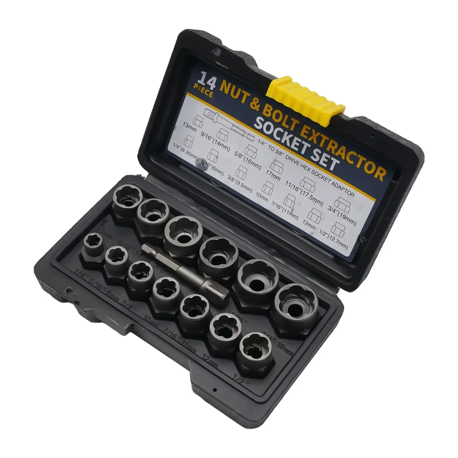 

Dependable 14Pcs Extraction Socket Set The Resistant Bolt Nut Remover Perfect Addition To Your Repair Tool Kit