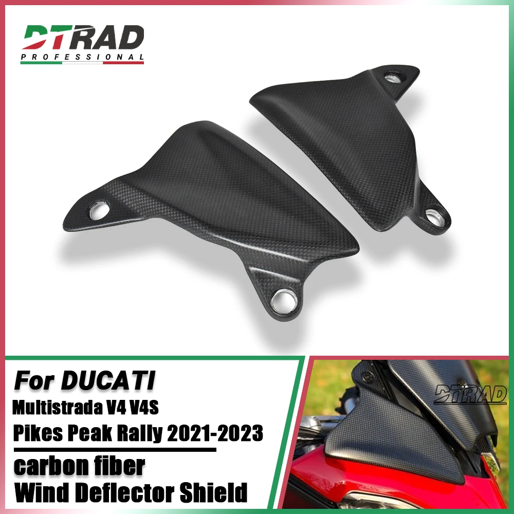 For DUCATI Multistrada V4 V4S Pikes Peak Rally 2021-2023 Carbon Fiber Front Fairing Side Panels Motorcycle Wind Deflector Shield