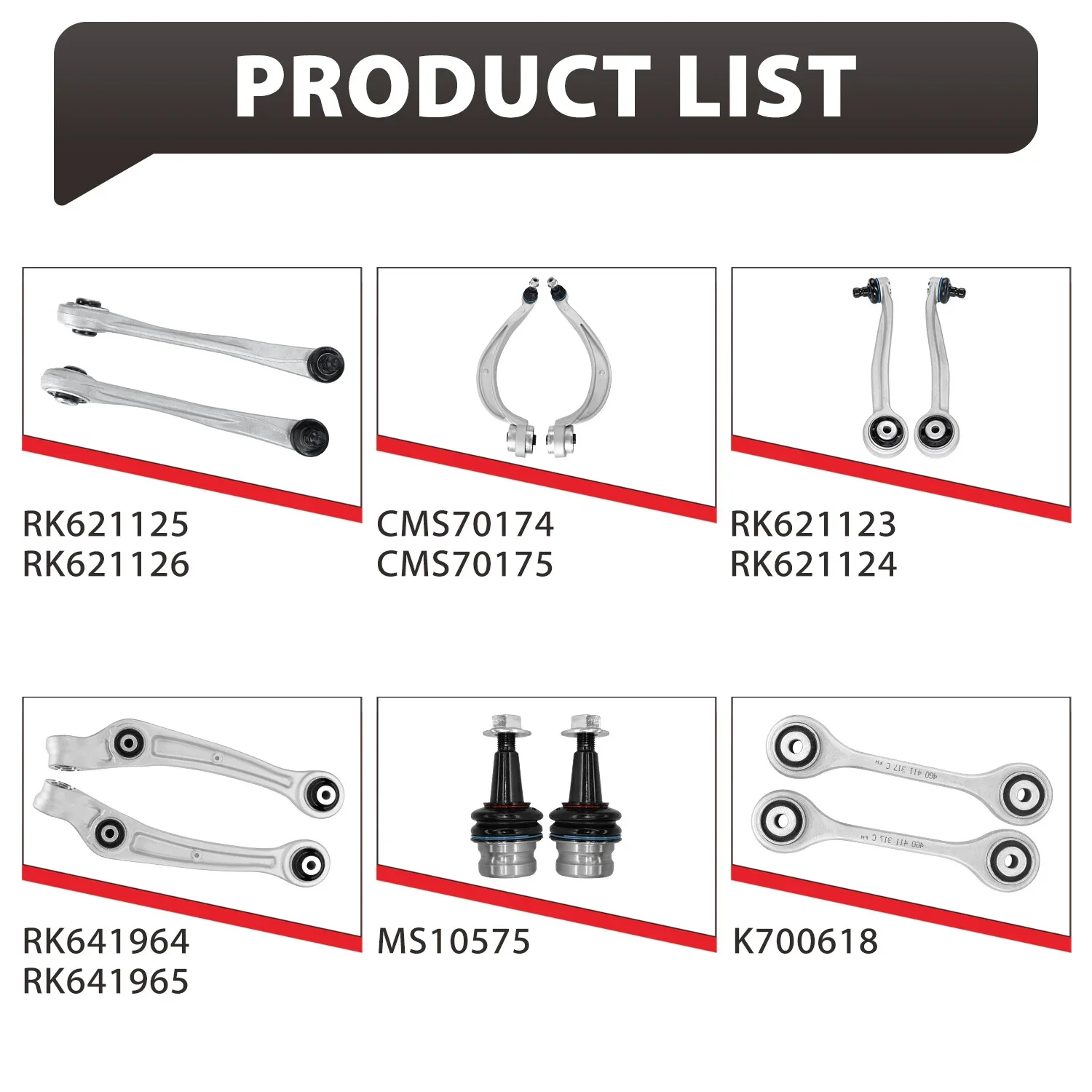 TOPICKSAP 12Pcs Front Lower Control Arm w/Ball Joint & Sway Bar Link for Audi A6 12-16 A7/RS7 Quattro 12-18