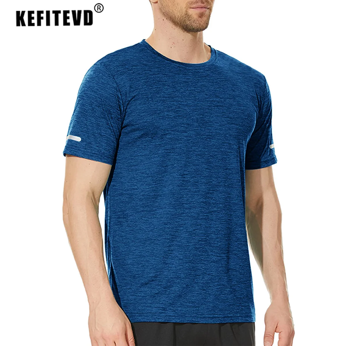 KEFITEVD Men Short Sleeve T-Shirt Quick Dry Athletic Shirts Casual Workout Gym Fitness Shirt Training Running Jogging T Shirt