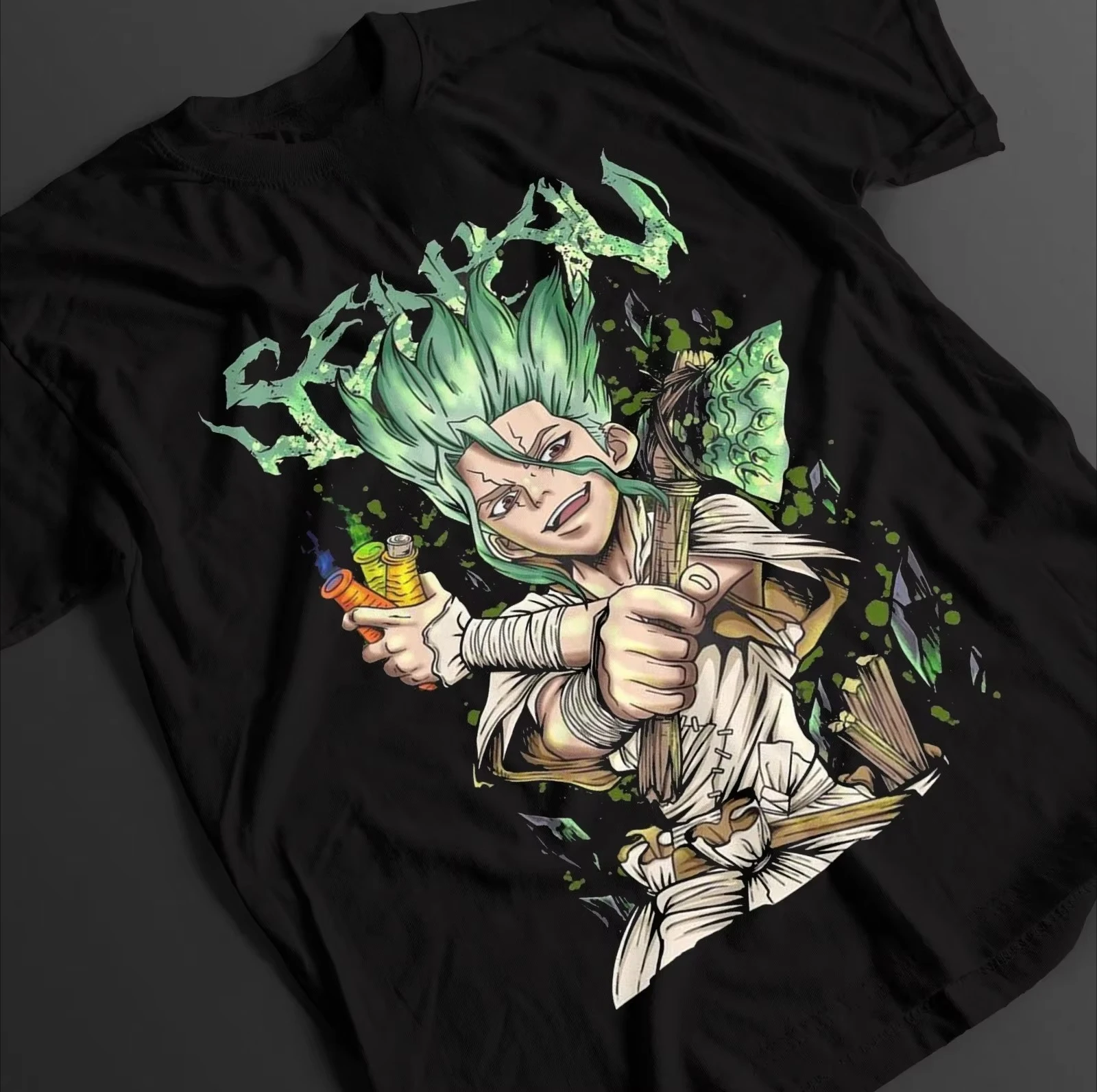 

Doctor Stone Shirt Senku Stone Jiamei T-shirt Taizhou T-shirt T Top Anime Printed T-shirt Pure Cotton Comfortable Women's Top